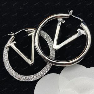 Big Silver Gold Hoop Earrings With Box For Women Luxurys Designers Stud Earrings Fashion Jewelry Letters Earring Wedding Gift Nice287N