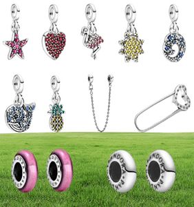 İnce Takı Otantik 925 Sterling Gümüş Boncuk Fit Charm Bilezikler Me Serisi Güvenlik Zinciri Yeni Ananas Küçük Güvenlik Zinciri Kolye Beads4604364