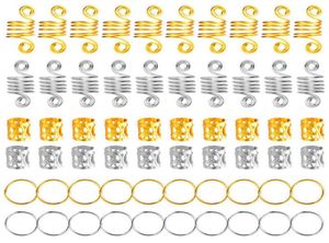 180 шт. металлические кольца для волос в африканском стиле, бусины, манжеты, трубки, подвески, дреды, косички для волос, украшения, аксессуары, золото 2203121862325