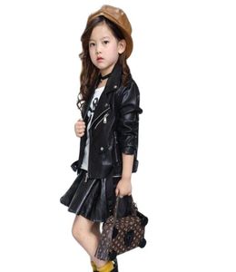 Baby Girls Boy Overwear 2021 Spring Autumn Winter Pu Coat Jacka barn Fashion Läderjackor Rockar Overwear Clothes K7117925851