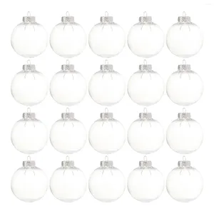 Christmas Decorations 20 PCS DIY Clear Plastic Fillable Ornament Balls With Removable Silver Metal Cap For Trees 8cm