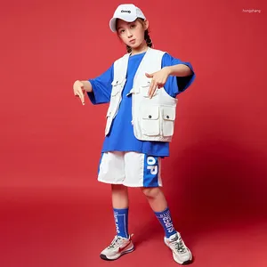 Stage Wear Child Dance Jazz Ballroom Dancing Costumes T Shirt Jacket Shorts Suits Modern Show Hip Hop For Girls Boys Clothes