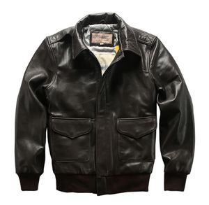 A2 Sheep Leather Leather Jacket Men Fling Flying Flying Coats