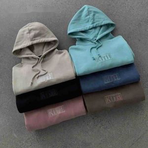 Stussys Hoodie Kith Sweatshirts Autumn Winter Cotton Kith Hooded Sweaters Löst passande broderade brev Hoodies 8773