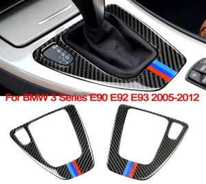 Auto Interior Center Control Getriebe Shift Panel Abdeckung Aufkleber LHD RHD Carbon Faser Auto Zubehör Für BMW E90 E92 E93 3 Series1216100