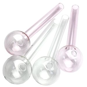 7 Inch 50mm Big Bowl Oil Burner Glass Smoking Pipe with Pink Clear Thick Pyrex Glass Oil Burner Bubbler