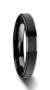 6mm8mm Titanium Wedding Rings Black Band in Comfort Fit Matte Finish For Men Women 6141897948