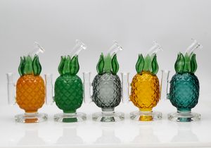 8 Zoll Bong Glas Shisha Ananas 5 Farben Perkolator 14 mm Gelenk mit Schüssel