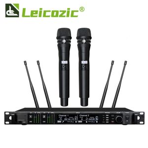 Leicozic AD4D KSM8 500600900Mhz Digital Wireless Microphone Professional Dual Channel Receiver Diversity Stage Mircrofone 150M 231228