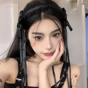 Hair Accessories Hoop Ribbon Make Up Lolita Headwear Bow Women Korea Style Headband Band Ruffles Lace