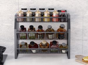 Storage Bottles Jars 3 Tier Spice Rack Bathroom Kitchen Countertop Shelf Holder Organizer Hanging Racks Seasoning9115110