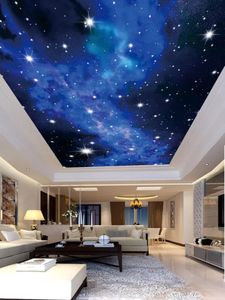 Wallpapers Custom Painting Starry night view children's room Ceiling Wall Mural Modern Designs 3D Living Room Bedroom Ceiling Wallpaper Papel