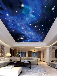 Fonds d'écran Peinture personnalisée Starry Night View Chambre d'enfants Plafond Mural Designs modernes 3D Salon Chambre Plafond Papier peint Papel