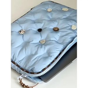 Ins Cute Pillow Blue Laptop Sleeve Computer Carrying Case Bag 13.3 14 15.6 16 tum Portable Table Cover Bags Mac Book HP ASUS 231229