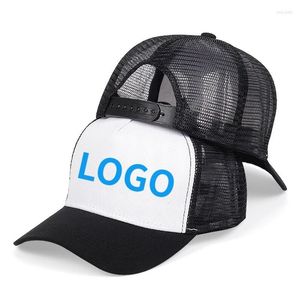 Berets personalizado cor sólida placa de luz respirável boné de beisebol viseira de verão chapéu de malha de cinco peças