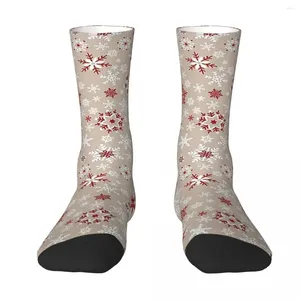 Men's Socks All Seasons Crew Stockings Latte Snowflake Harajuku Casual Hip Hop Long Accessories For Men Women Gifts