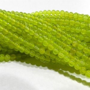 Perline sfuse rotonde con pietra preziosa peridoto verde da 4 mm 15 253l