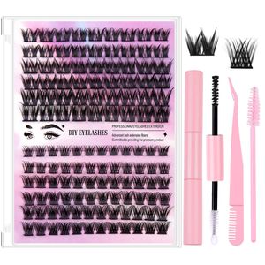 DIY Eyelashes Cluster Eyelashes Long Lasting With Glue and Tweezers Clusters Faux Mink Lash 126 Clusters Individual Lash Extension