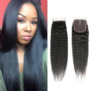 إغلاق Inidan Ruyibeauty Virgin Hair 4x4 إغلاق الدانتيل مع شعر الطفل أربعة بأربعة إغلاق غريب على مستقيم yalki الدانتيل