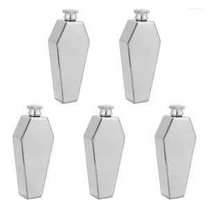 Höftkolvar 5x minikolv 100 ml Personlig kista Form rostfritt stål Flagon Travel Vin Pot Bar Supplies Men's Gift