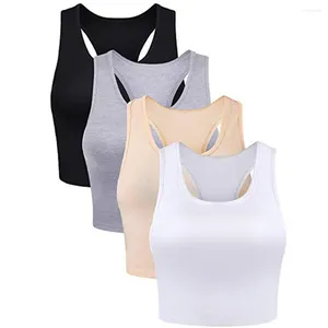 Yoga kläder 2023 Slim Short Top Sexy 4 Pieces Basic Crop Tank Topps Women Sleeveless Racerback Sport Ropa Deportiva Mujer#40