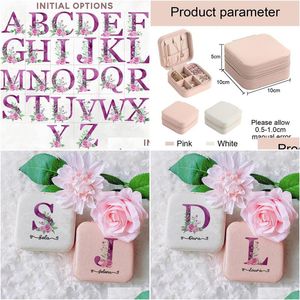 Jewelry Boxes Personalized Bridesmaid Box With Initials Maid Of Honor Customised Gift For Women Travel Case 230602 Drop Delivery Pac Dhhnb