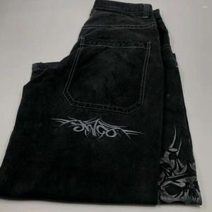 Jeans femininos y2k mulheres streetwear hip hop crânio gráfico bordado gótico vintage baggy 2023 harajuku moda goth calças