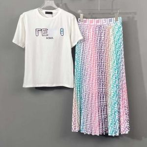 Spring summer skirt set designer womens Set fashion letter T-shirt skirts two-piece advanced double letter print suit