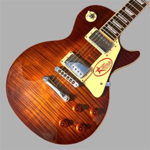 Custom Shop, стандартная электрогитара Flame Maple, цельный гриф, бридж Tune-o-Matic, переплет из палисандра, бесплатная доставка 2589