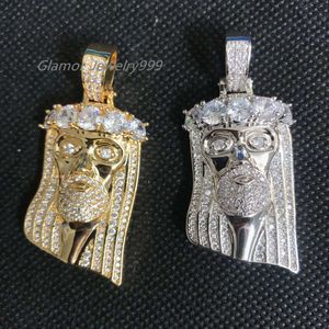 Hot Sale Jesus Pendant Sier Gold Plated Micro Insert with Vvs Moissanite Diamond Pendantfor Trend Leader