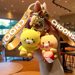 Keychains Cartoon Anime Kakao Friends Bear Rabbit Pendant Kawaii Car Chain Ring Phone Bag Hanging Jewelry Gifts