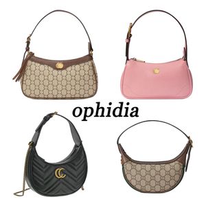 Mode Ophidia Designer-Handtasche Damen-Tragetasche Luxus-Halbmond-Schultertasche Damenmode Unterarmtasche Echtleder Clutch Pochette Herren Cross Body Achseltaschen