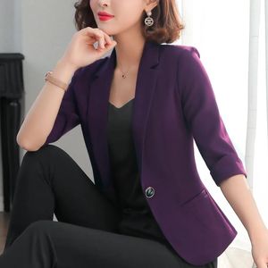 Blazers Coat female new style one button fashion fivepoint sleeve temperament casual small suit female small suit ladies coat