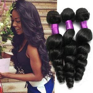 Wefts 7A Malaysian Virgin Hair Loose Wave Hair 4pcs Lot Raw Human Hair Weave Unprocessed Malaysian Loose Wave Color 1b Malaysian Loose W