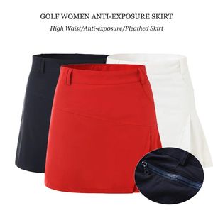 スカート女性用ゴルフスカート抗拡張ゴルフペンシルスカート女性ハイウエストスポーツショートスリムプリーツキュロットインナーショーツ付き