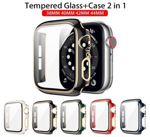 screen protector cover for Apple Watch 6 SE 5 4 3 2 PC bumper glasscase for iwatch 44mm 42mm 40mm 38mm frame Accessorie7646308