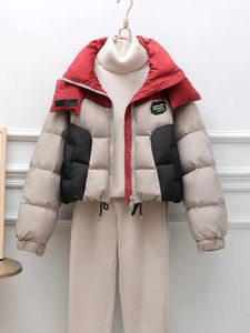 Casacos de trincheira femininos 2023 outono inverno casual zíper parkas retalhos jaqueta para mulheres vintage outerwear moda quente grosso casaco de penas