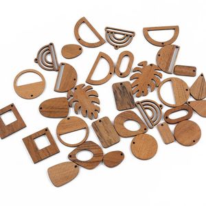 Bracciali 50pcs mescolare fasci geometrici in legno naturale per i connettori dei braccialetti di orecchini risultati per ciondoli fai -da -te che fanno la produzione di gioielli vintage