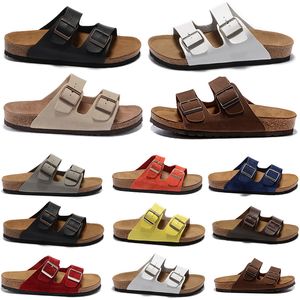 Designerskie Birkss Sandały Slajdy Slajdy buty zewnętrzne Cork płaska letnia skórzana slajda Ulubione buty plażowe kobiety Mężczyźni Clog 36-46