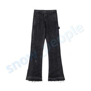 Мужские дизайнеры хип -хоп сплайсированные джинсы рассеянные джинсы расстроенные рваные слабые джинсовые брюки Mans Streetwear вымытые брюки Topswater Оптовые
