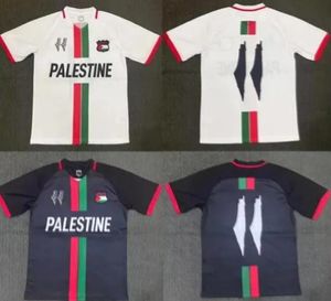 23 24 Palestina camisa 2023/24 fãs brancos casa camisa de futebol preto adulto camisa de futebol guerra justiça jogo esportes treinamento uniforme palestino