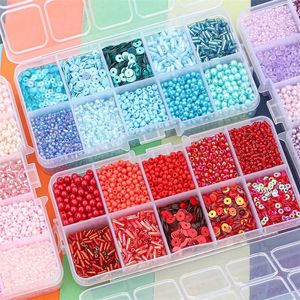 Czech Crystal Glass Seed Beads Sequin Kit Charms Alphabet Beads Box for Jewelry Making DIY Bracelets Rings Earring Bag Shoes Set 231229