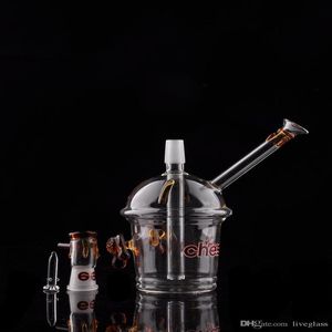 Newest Cheech Smoking Recycle Cyclone Dabs Pipes Starbuck Cup Small feet and Logo Tortoise Water Glass Pipes Bubbler Vaporizer4151513
