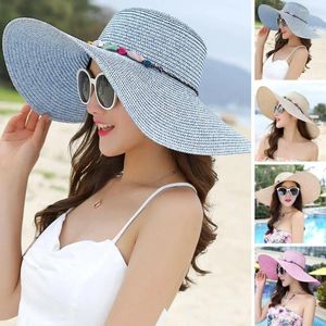 Wide Brim Hats Summer Hat Windproof Rope Bucket Women Big Floppy Sun