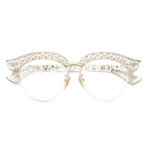 Cubojuue Cat Eye Pearl Women Glasses Clear Lens Transparenta Fashion Gelgasses Frames Woman Half Frame Spectacles Gereglass Ladies1834611