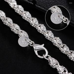 Catene in argento sterling 925 da 20/24 pollici 5MM Collana a catena con testa di drago per regalo di gioielli da sposa moda donna uomo