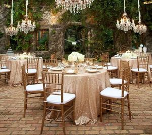 Tkanina szampana złote cekiny okrągłe stół tkaniny do ogrodu dekoracje domu weselne
