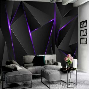 壁紙3D壁紙3D立体壁紙を覆う3D次元の黒いリビングルームの寝室の家の装飾壁