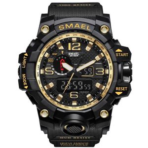 SMAEL 1545 Brand Men Sports Watches Dual Display Analog Digital LED Electronic Quartz Wristwatches Waterproof Swimming Military Wa295B