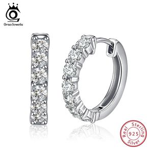 Huggie ORSA JEWELS autentici orecchini a cerchio in argento sterling 925 per le donne AAA zircone cubico 17mm orecchino rotondo gioielli per feste 2019 OSE82